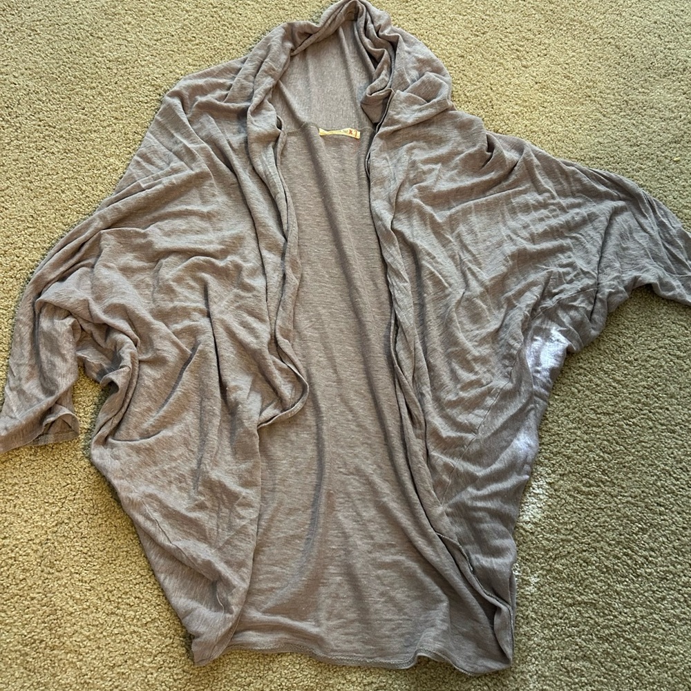 Casual Mauve Open Front Cardigan